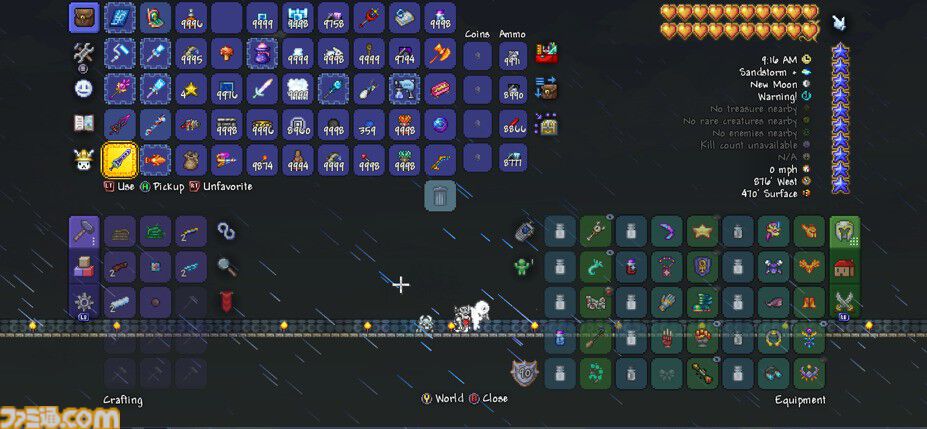 『テラリア』大型アップデートで日本語に正式対応。新アイテムは召喚士向けの“ムチ”カテゴリ9種を筆頭に650以上。チェスト内の素材を使った直接クラフトのシステムも実装