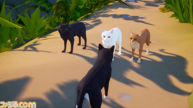 『Scattered』猫になって南の島を探索するアクションゲーム。「ニャー」と鳴いたり物を落としたり気ままに猫ロールプレイ。大量の猫が集まる画像が堪らニャイ
