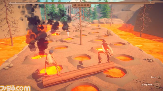 『Log Riders』ふたりで丸太を足で転がしてゴールまで進むワチャワチャ協力アクションが2/13にSteamでリリース。息を合わせないと進めないけど絶対にうまくいく自信がない