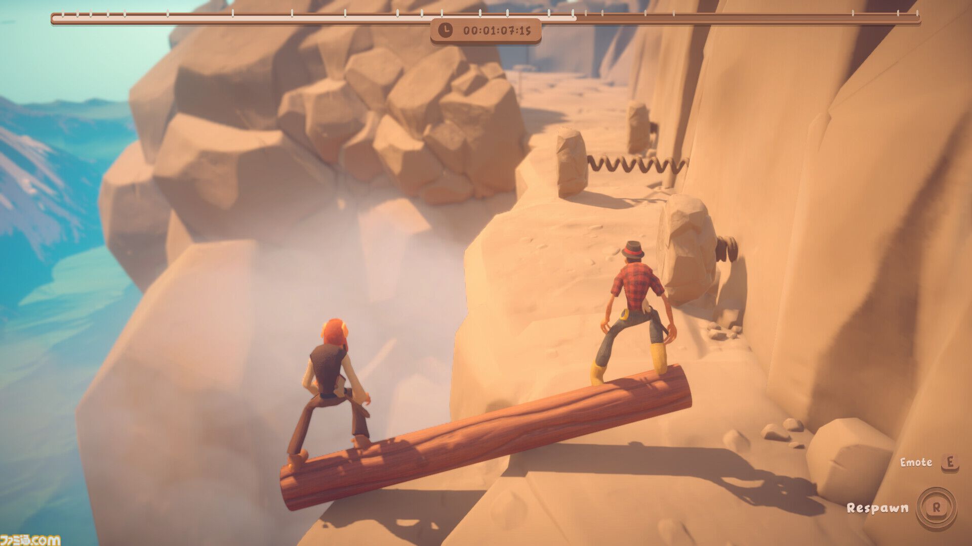 『Log Riders』ふたりで丸太を足で転がしてゴールまで進むワチャワチャ協力アクションが2/13にSteamでリリース。息を合わせないと進めないけど絶対にうまくいく自信がない
