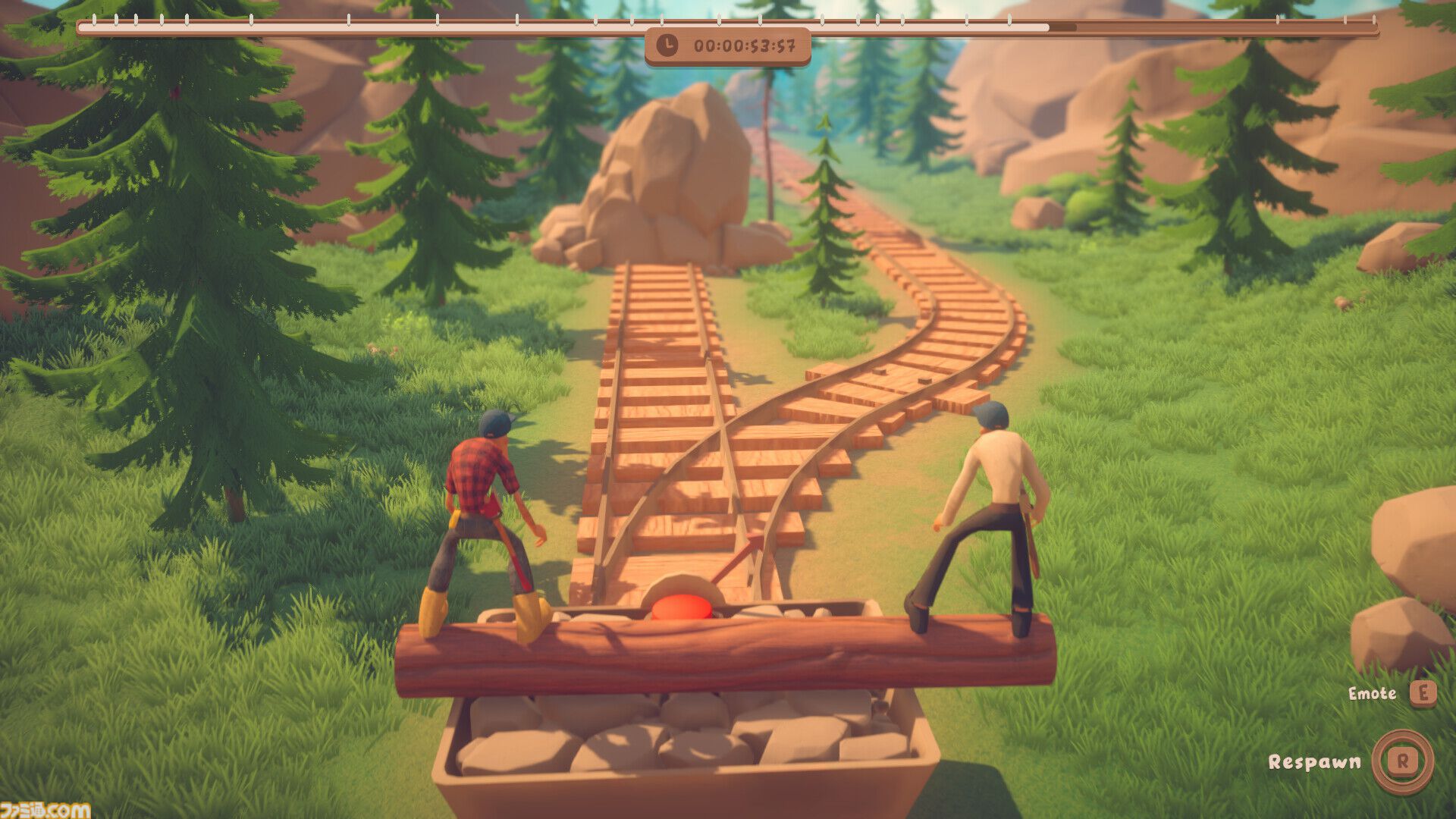 『Log Riders』ふたりで丸太を足で転がしてゴールまで進むワチャワチャ協力アクションが2/13にSteamでリリース。息を合わせないと進めないけど絶対にうまくいく自信がない