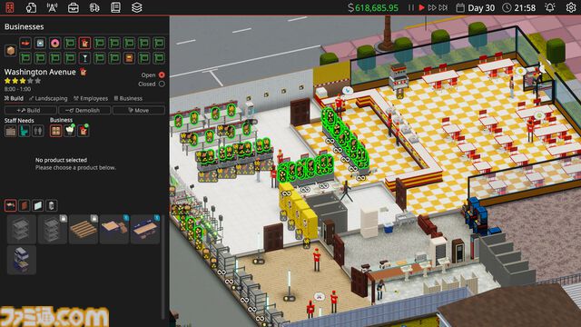 『Definitely Not Fried Chicken』人気店を隠れ蓑に違法なお薬を販売する経営シミュレーションがEpic Games Storeで無料配布中。表家業も裏稼業も結局は従業員の幸福度が重要