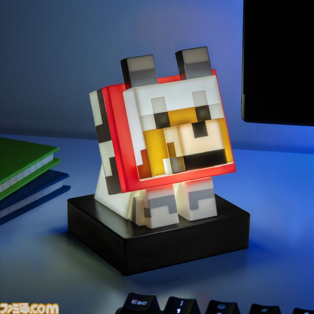 『マイクラ』お魚くわえた三毛猫のルームライトが猫の日（2/22）に新登場。オオカミ、ハチのフィギュアライトとあわせて予約開始