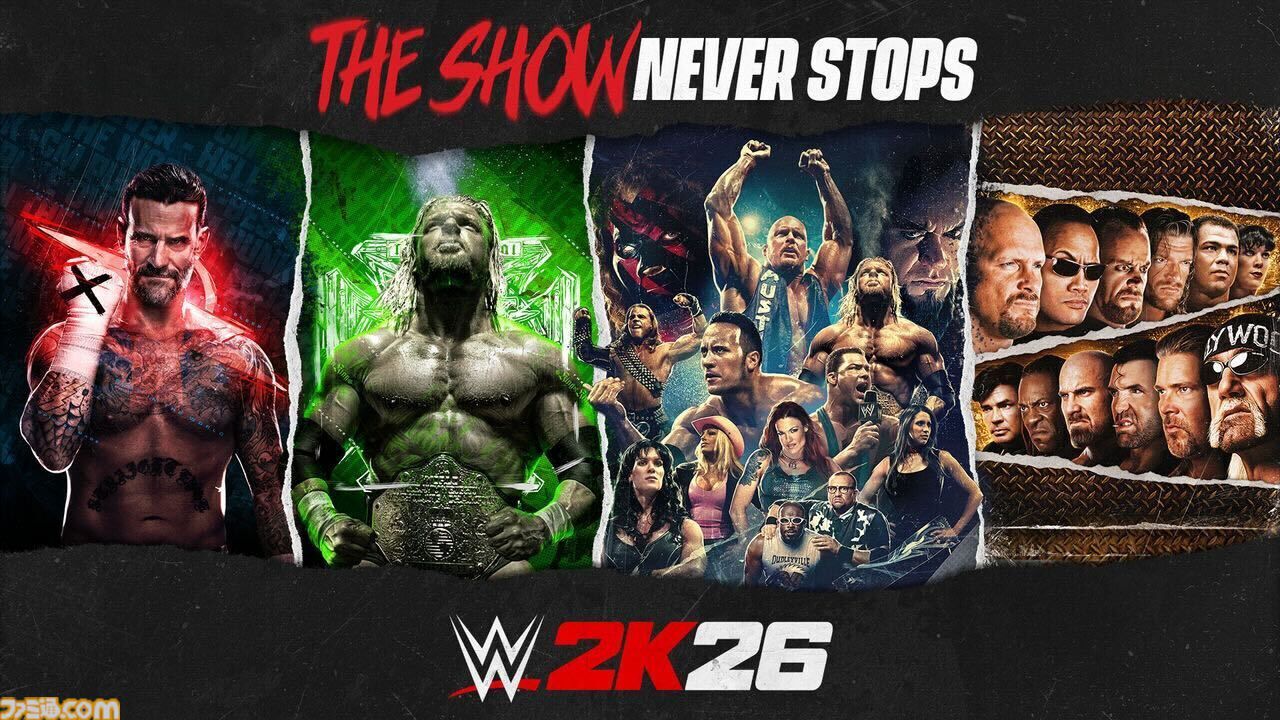 『WWE 2K26』英語版が3月13日に発売決定。シリーズ最多となる400名以上のプレイアブルキャラクターが登場。4種類の新マッチタイプも