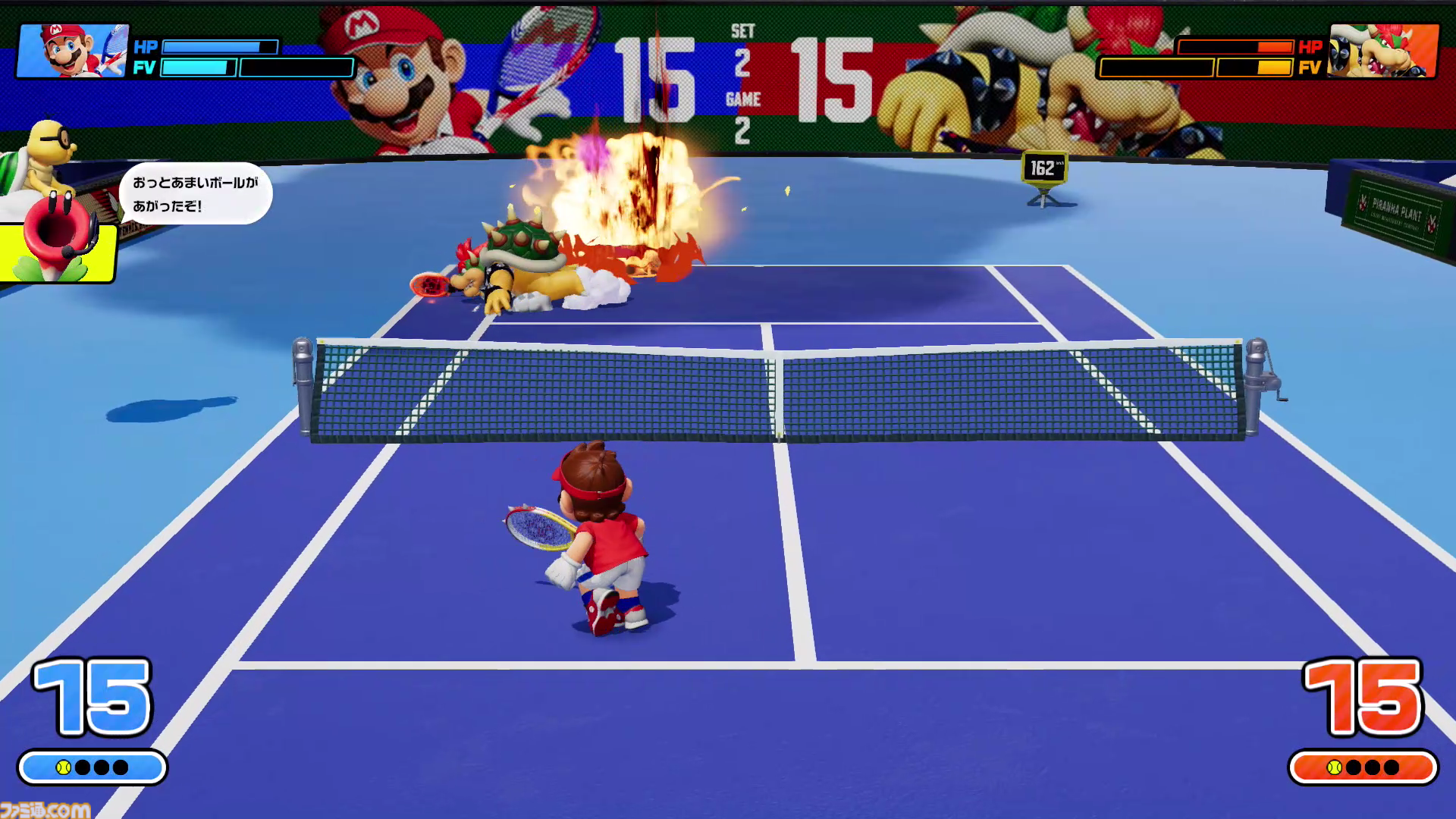 『マリオテニス フィーバー』レビュー。炎・氷・強風なんでもアリ!? 30種ラケットから放たれるフィーバーショットで、試合は毎回油断できないクライマックス！