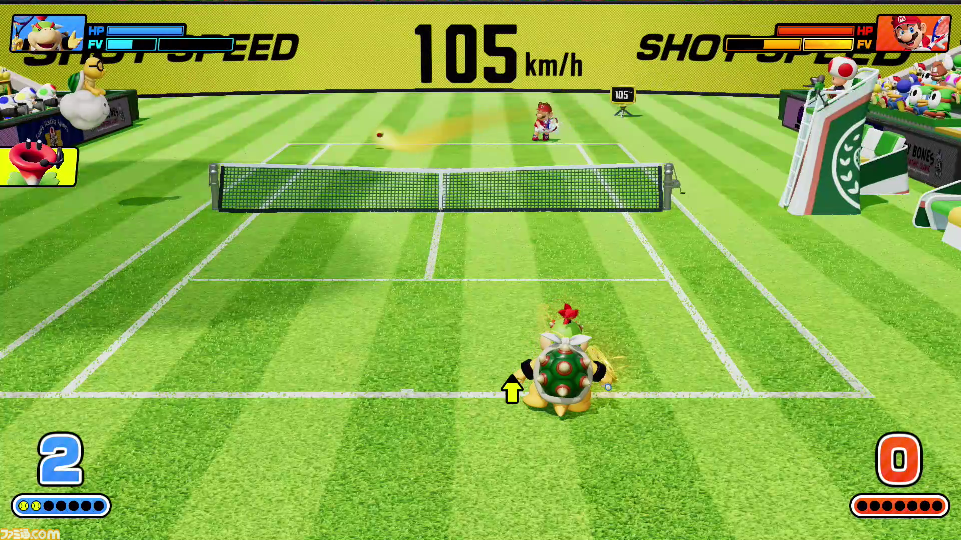 『マリオテニス フィーバー』レビュー。炎・氷・強風なんでもアリ!? 30種ラケットから放たれるフィーバーショットで、試合は毎回油断できないクライマックス！