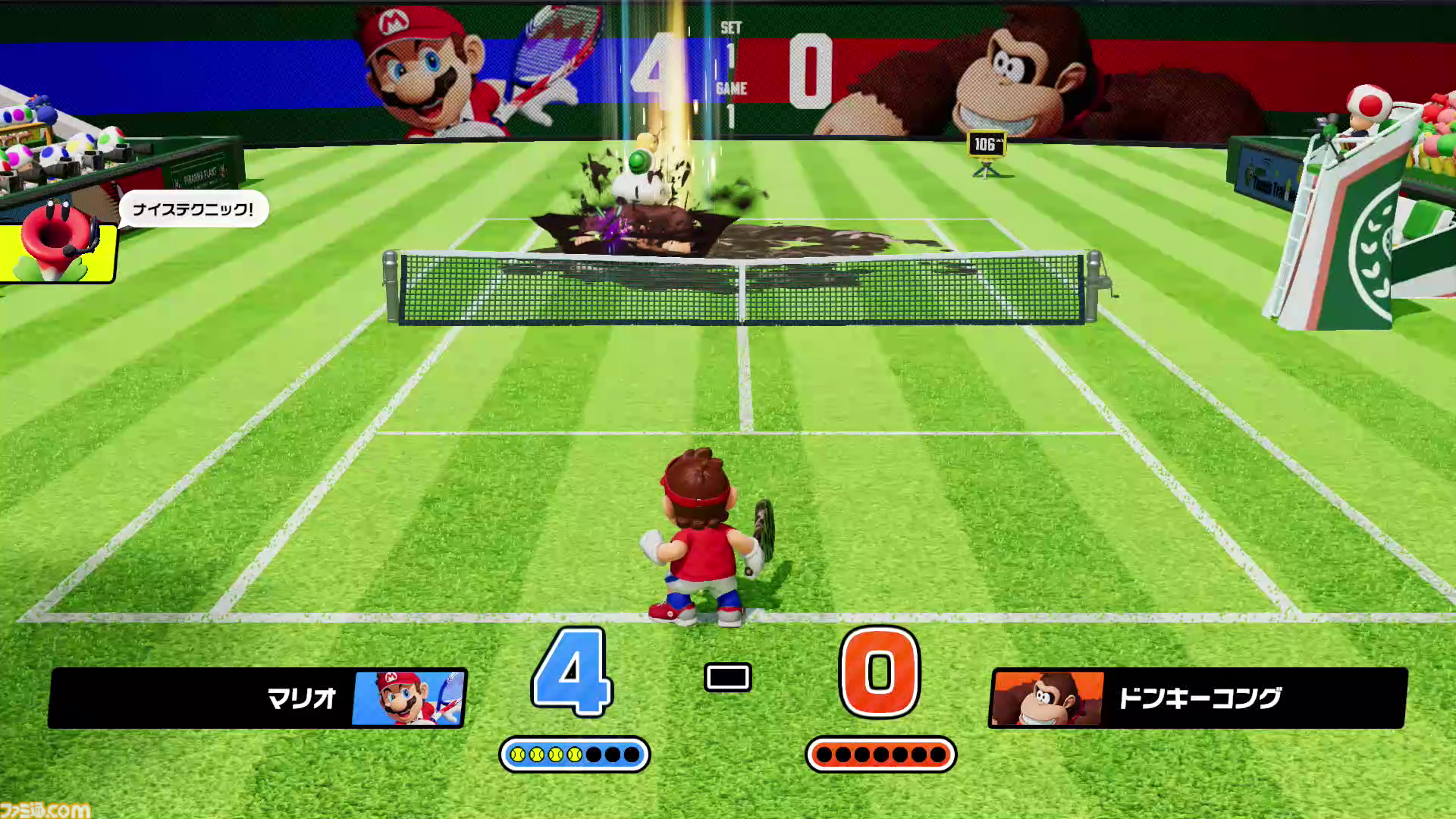 画像ページ (7/24) 『マリオテニス フィーバー』レビュー。炎・氷