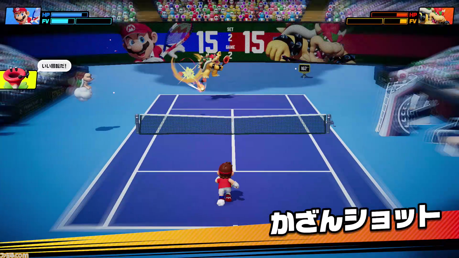 『マリオテニス フィーバー』レビュー。炎・氷・強風なんでもアリ!? 30種ラケットから放たれるフィーバーショットで、試合は毎回油断できないクライマックス！