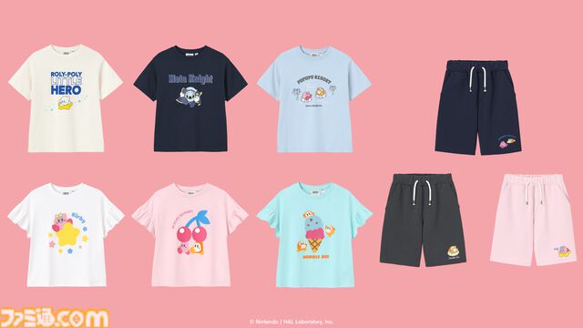 カービィ＆ワドルディたちのドットイラストがかわいいGUコラボアパレルが5月1日発売。リゾート気分を楽しめるキュートなデザインがラインアップ