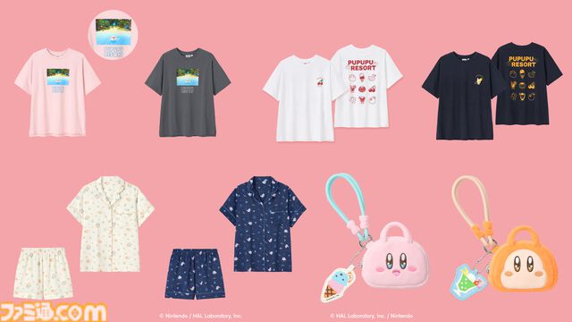 カービィ＆ワドルディたちのドットイラストがかわいいGUコラボアパレルが5月1日発売。リゾート気分を楽しめるキュートなデザインがラインアップ