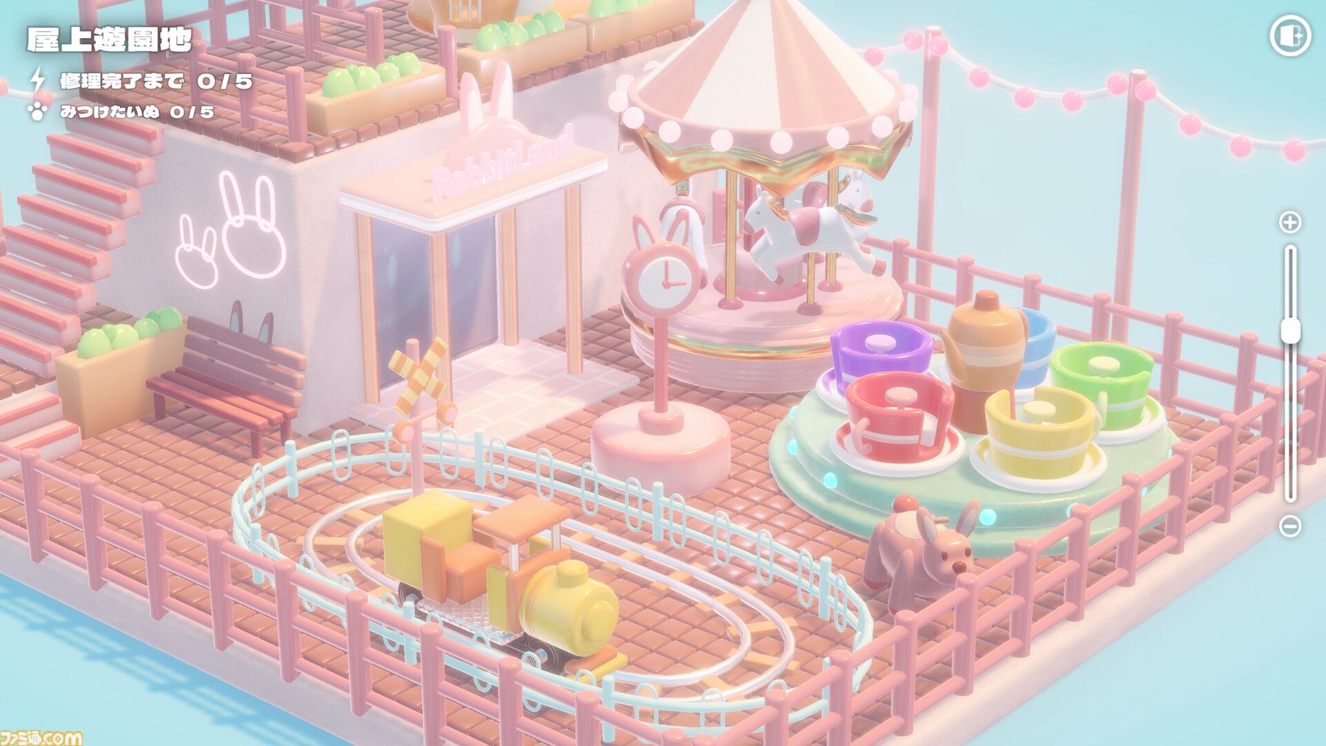 『ハコニワデンキ Hakoniwa Electric』ミニチュア風の箱庭がかわいい癒し系パズルゲームが公開。四季折々の風景を表現した全12ステージが簡単操作で楽しめる