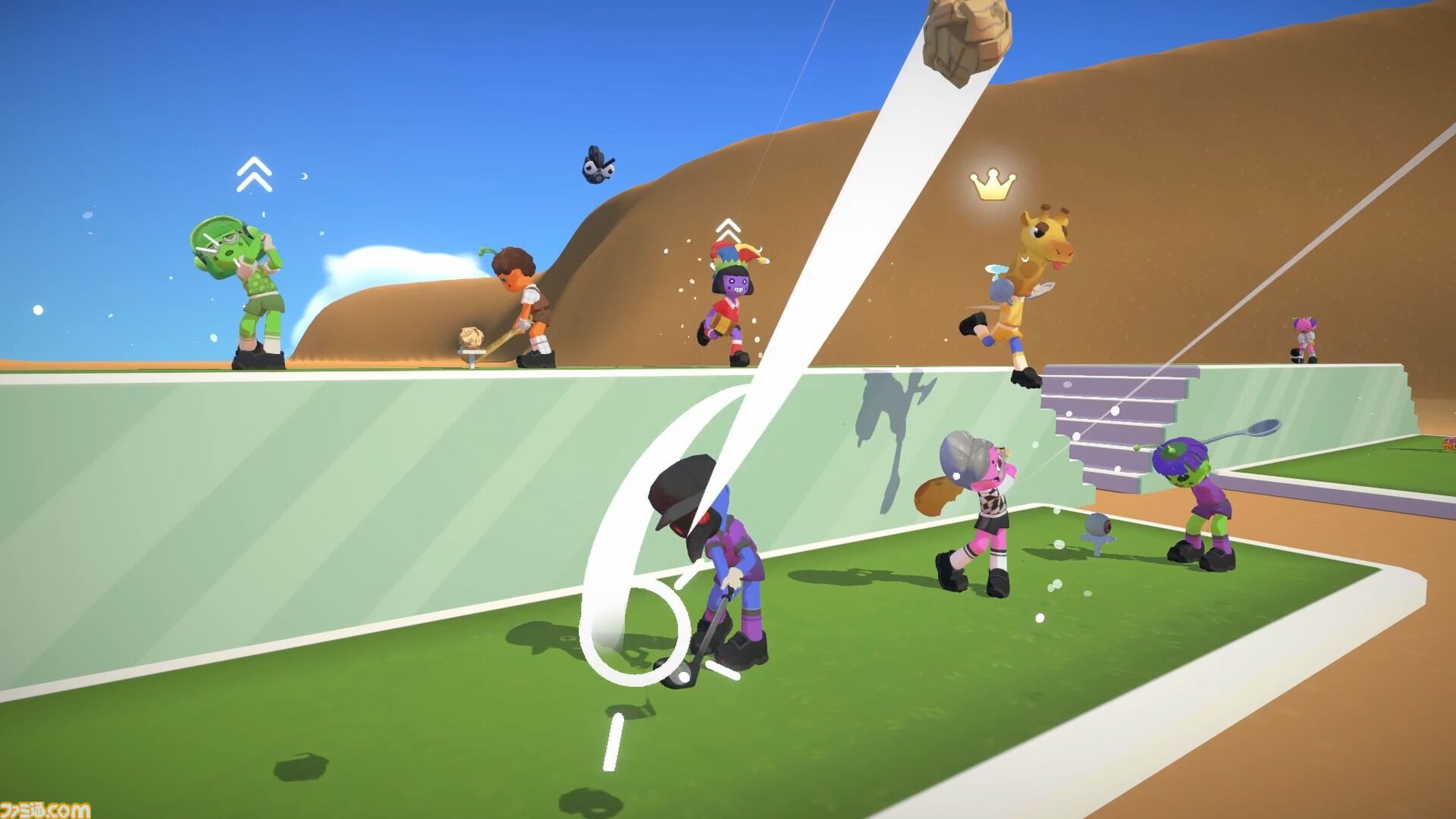 『Super Battle Golf』打順関係なしのリアルタイム乱戦ゴルフ。最大8人がロケランやゴルフカートで妨害しあいながら最速カップインを目指す【本日（2/20）発売】