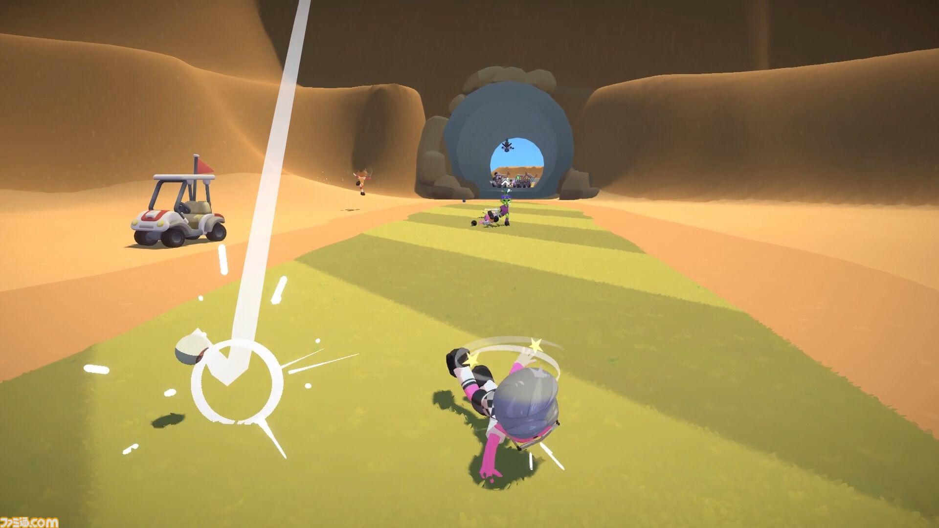 『Super Battle Golf』打順関係なしのリアルタイム乱戦ゴルフ。最大8人がロケランやゴルフカートで妨害しあいながら最速カップインを目指す【本日（2/20）発売】
