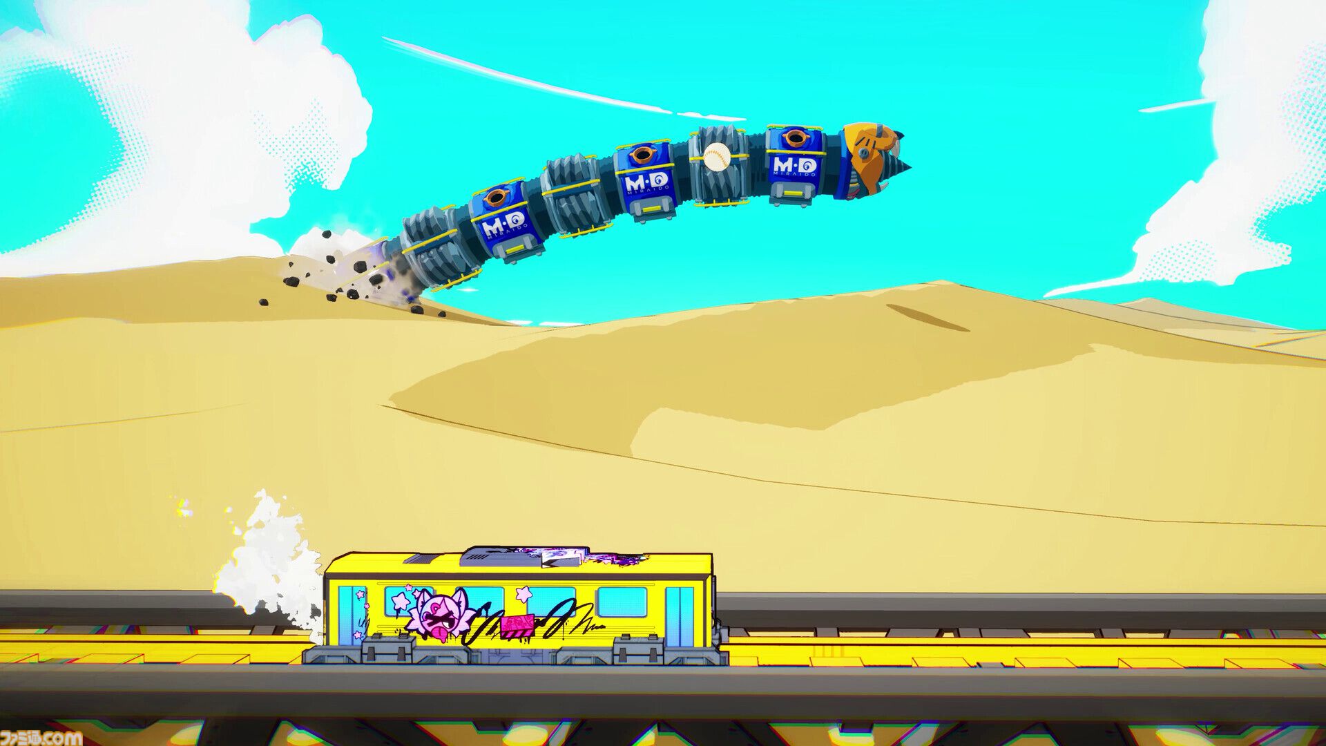『電車アタック』電車がスケボーのようにぶっ飛んでいくハチャメチャ発進アクション。体験版が本日23時より配信
