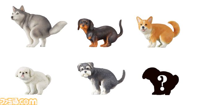 ふんばるワンちゃんのかわいいミニチュアフィギュア“ふんばり～ぬ”第3弾が3月下旬に発売。ハスキー、コーギー、ダックスフンドなど全6種がラインアップ