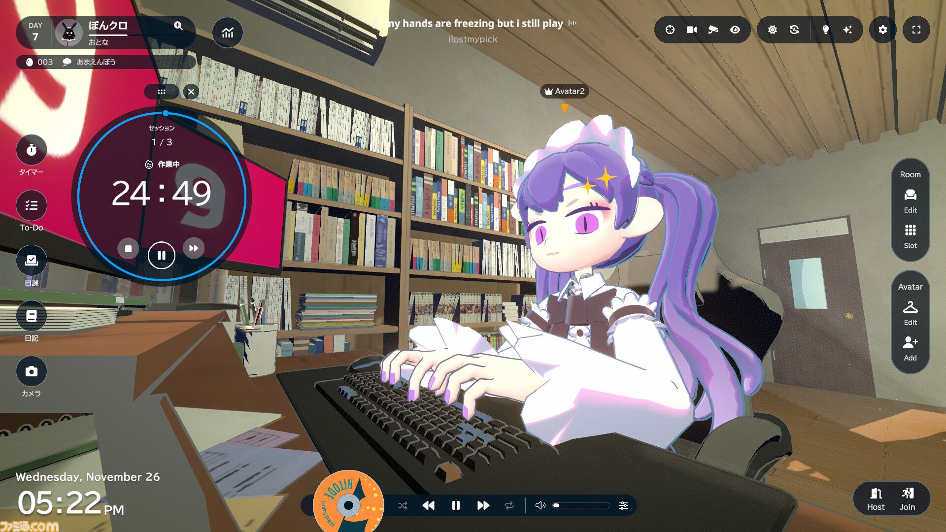 『gogh: Focus with Your Avatar』チルでかわいい「あなただけの作業空間」を作ろう。いまなら『超かぐや姫！』コラボアイテムも手に入る【とっておきインディー】