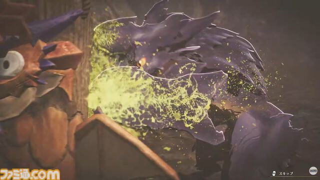 『モンハンストーリーズ3』ラオシャンロンが石化した状態で登場、フィールドの一部に。イブシマキヒコ、ナルハタタヒメの姿も。【モンハンフェスタ'26】