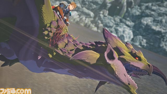 『モンハンストーリーズ3』ラオシャンロンが石化した状態で登場、フィールドの一部に。イブシマキヒコ、ナルハタタヒメの姿も。【モンハンフェスタ'26】