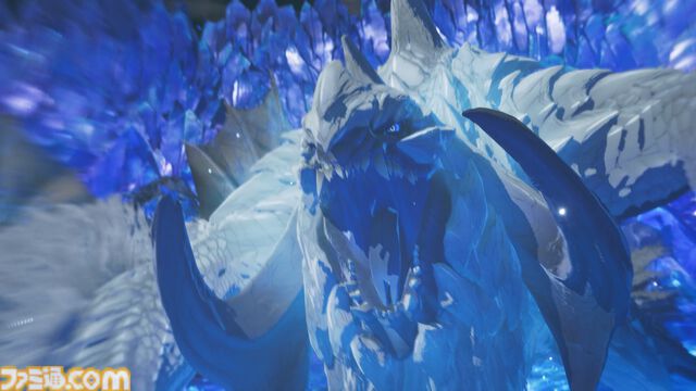 『モンハンストーリーズ3』ラオシャンロンが石化した状態で登場、フィールドの一部に。イブシマキヒコ、ナルハタタヒメの姿も。【モンハンフェスタ'26】