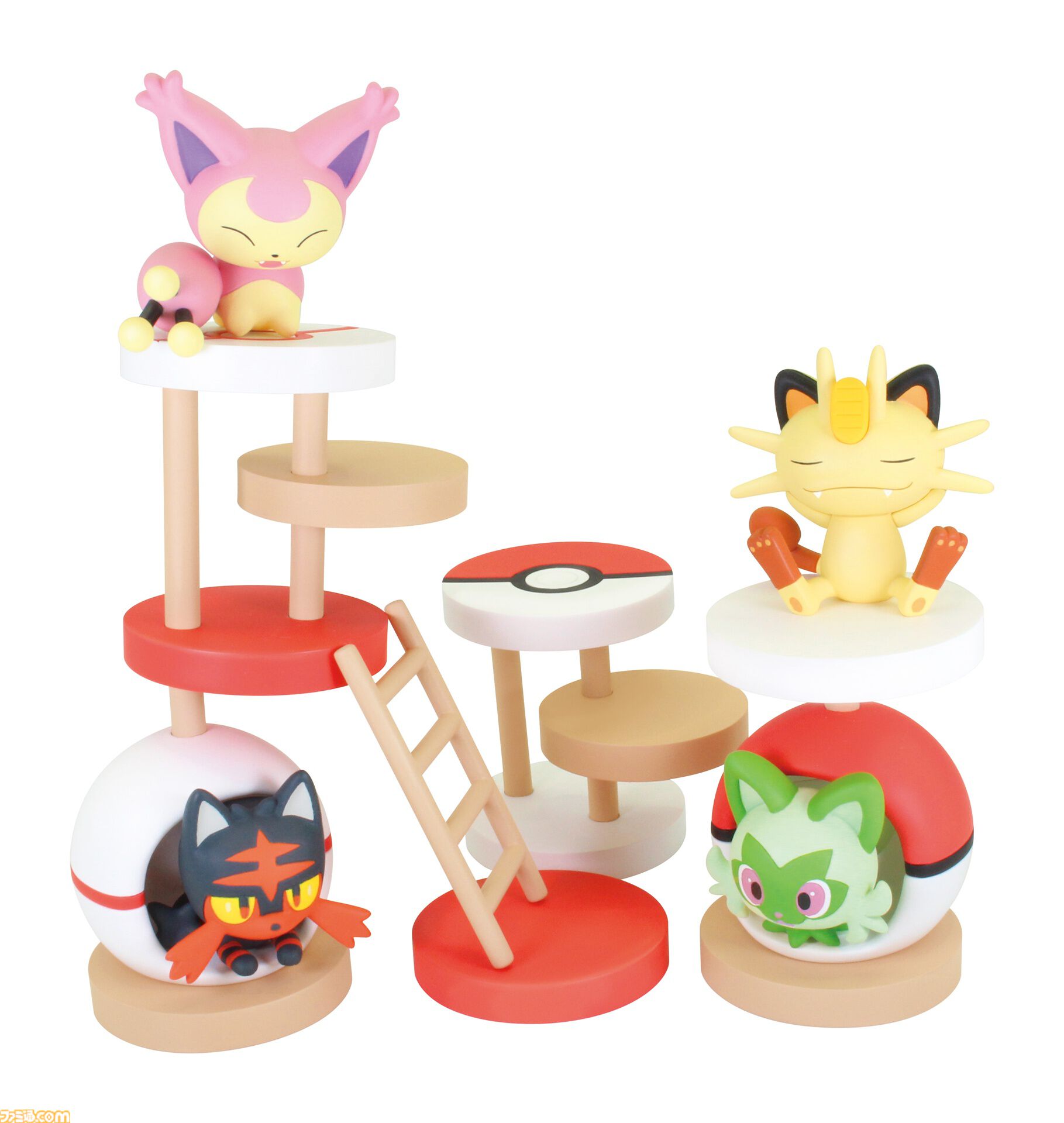 ポケモン　フィギュア　ニャヒート　ガチャ　猫　202502051832 ポケモン』アスレチックでニャオハ、エネコたちがくつろぐなんとも