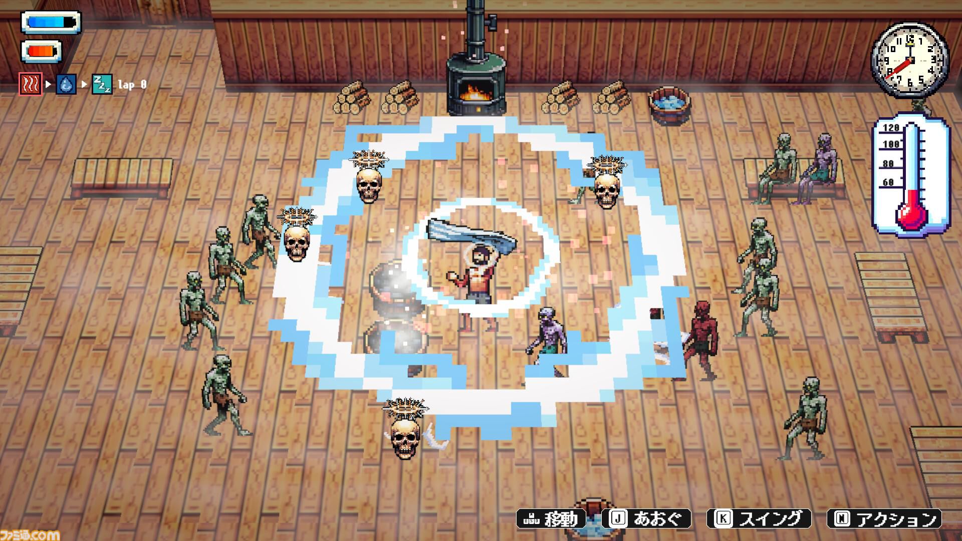 サウナでゾンビをととのえる『Sauna of the DEAD』体験版が配信。アウフグースやロウリュで魔界のサウナに熱波を巻き起こせ