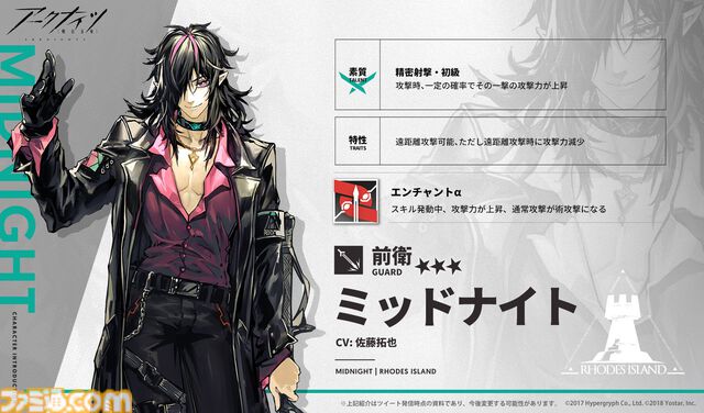 『アークナイツ』ミッドナイトおよび12F役の佐藤拓也さんの降板が決定。『恋と深空』レイ役に続いての降板に