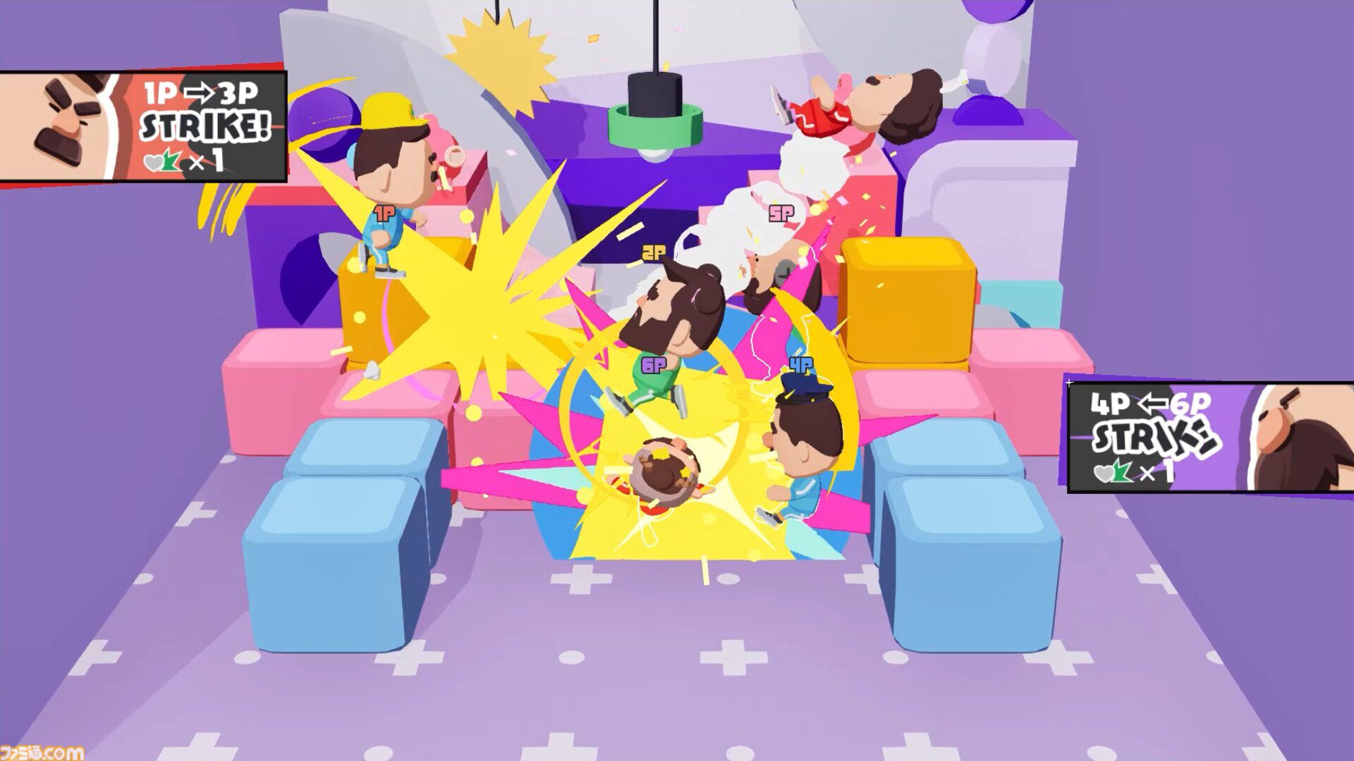 『ブロークス オン ブロックス！』全員“おじさん”の落とし合いバトル。最大6人がステージ上でぶつかり合い勝利を目指すパーティゲーム【本日発売】