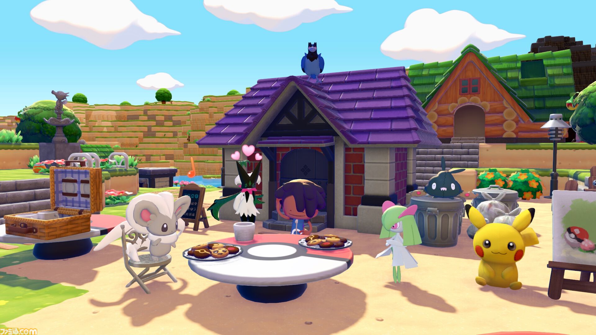 『ぽこ あ ポケモン』本日（3/5）発売。ニンゲンに変身したメタモンが主人公のスローライフ街作りゲーム。3月10日から春イベント“ハネッコのわたげあつめ”が開催