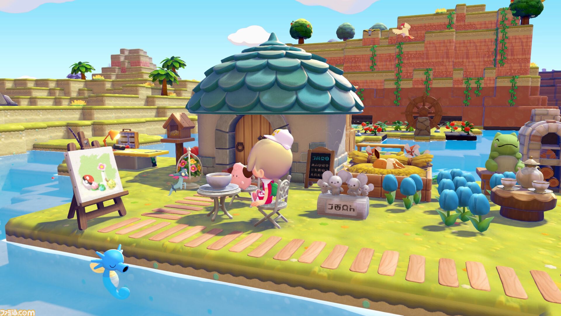 『ぽこ あ ポケモン』本日（3/5）発売。ニンゲンに変身したメタモンが主人公のスローライフ街作りゲーム。3月10日から春イベント“ハネッコのわたげあつめ”が開催