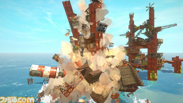 『崩壊都市』海の上に都市を作り上げる建築シミュが4/3にSteamでリリース。都市開発はバランスが重要。不安定な建築をすると物理演算でキレイに崩壊