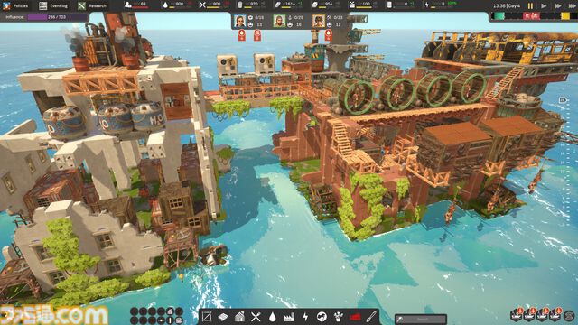 『崩壊都市』海の上に都市を作り上げる建築シミュが4/3にSteamでリリース。都市開発はバランスが重要。不安定な建築をすると物理演算でキレイに崩壊