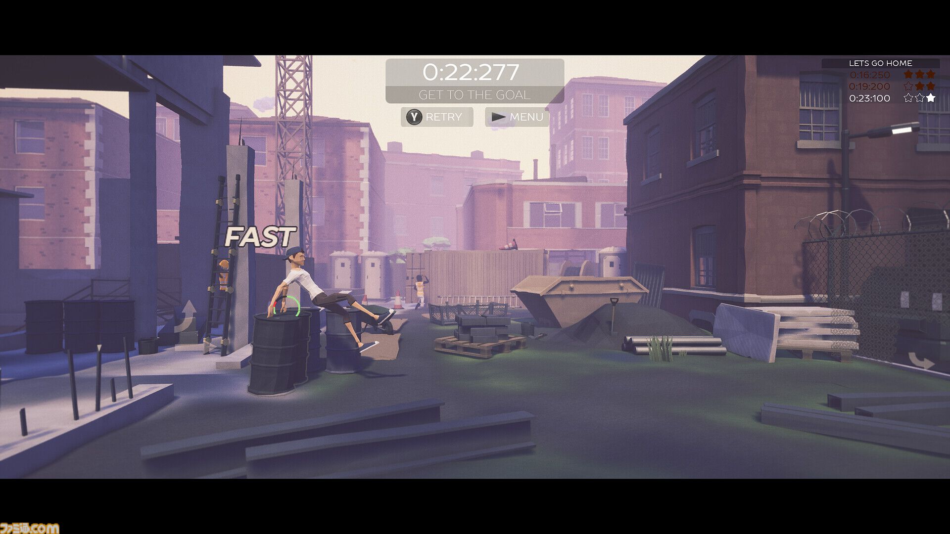 『Freerunners』パルクール横スクロールアクションがSteamにて3/5リリース。壁を登り車を跳んで避け、スタイリッシュにゴールを目指せ