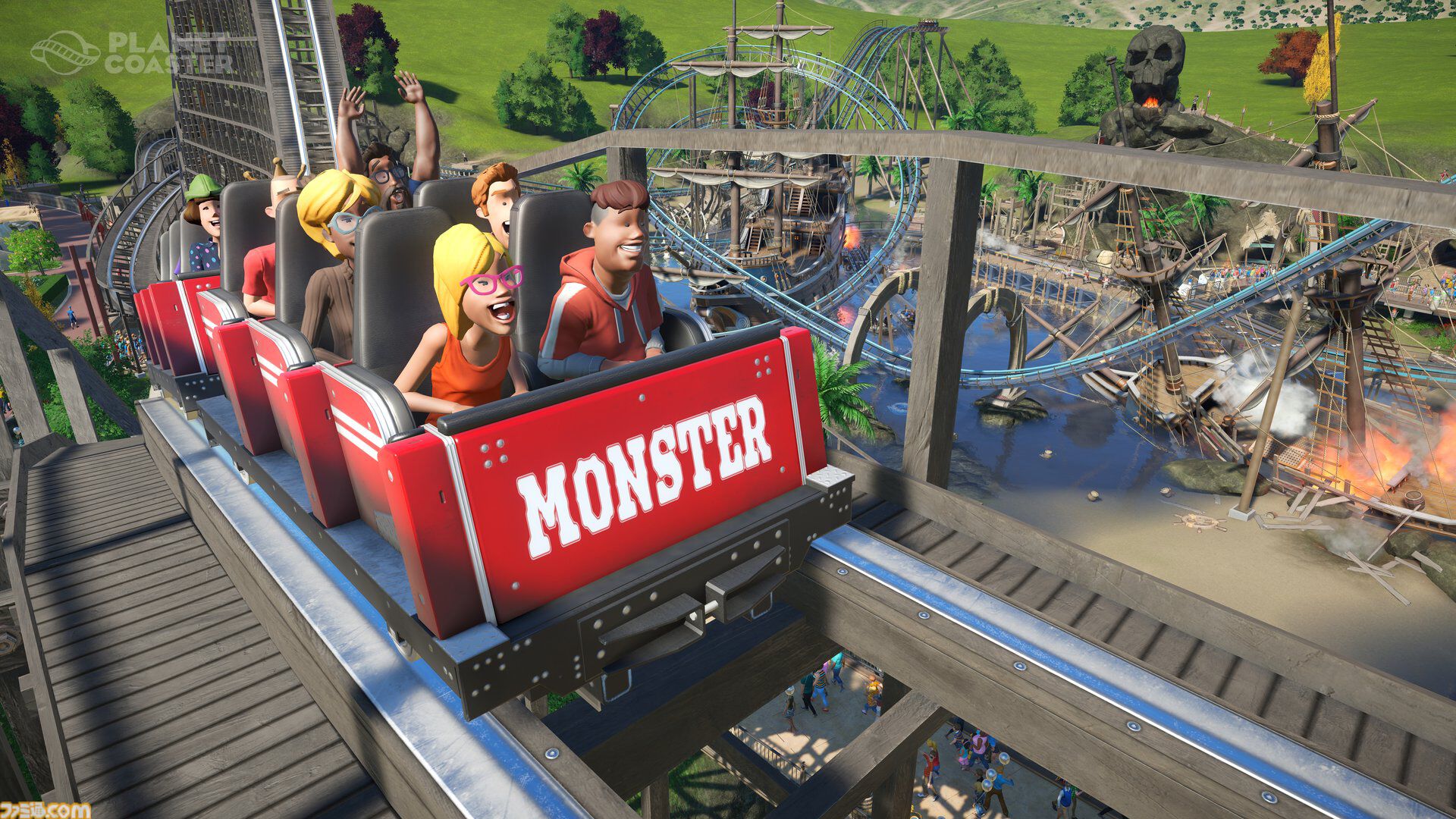 『プラネットコースター』テーマパーク運営シミュのSteamキーが数量限定で無料配布中。1000種類超の建築ピースで自分だけの遊園地を作ろう