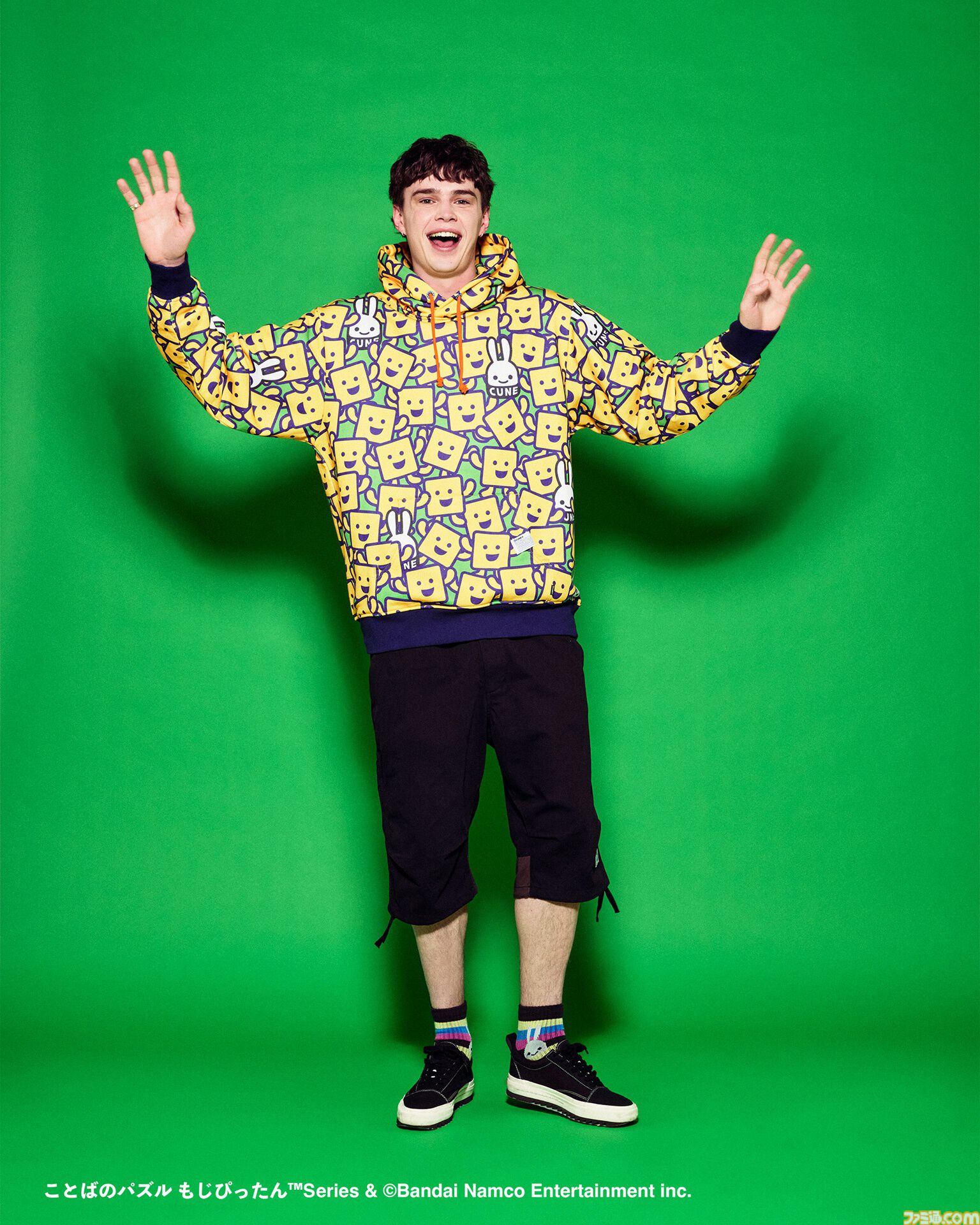 『もじぴったん』とCUNEがコラボ。ぴっ、たんのTシャツやもじくんパーカーなどが3月7日より発売。『塊魂』とのアイテムも3月14日より登場