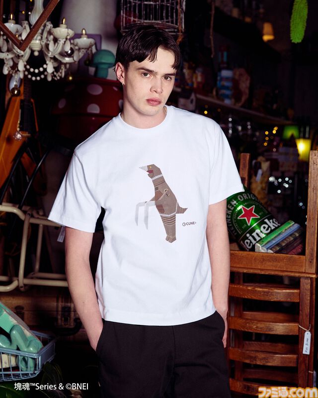 『もじぴったん』とCUNEがコラボ。ぴっ、たんのTシャツやもじくんパーカーなどが3月7日より発売。『塊魂』とのアイテムも3月14日より登場