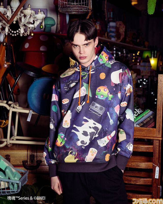 『もじぴったん』とCUNEがコラボ。ぴっ、たんのTシャツやもじくんパーカーなどが3月7日より発売。『塊魂』とのアイテムも3月14日より登場