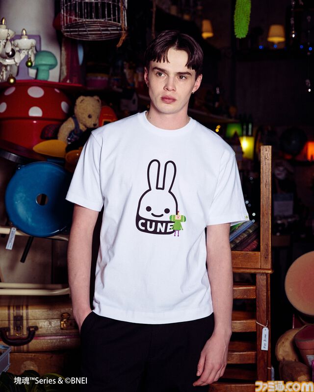 『もじぴったん』とCUNEがコラボ。ぴっ、たんのTシャツやもじくんパーカーなどが3月7日より発売。『塊魂』とのアイテムも3月14日より登場