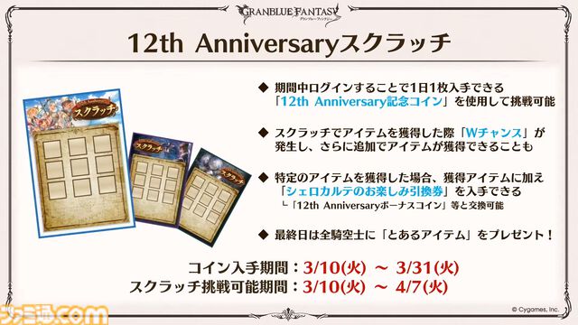 『グラブル』12周年直前生放送の最新情報まとめ。12周年キャンペーンやアップデートに加えて、より遊びやすくなる機能を続々発表