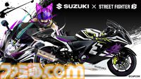 『スト6』ジュリの2Pカラーをイメージしたコラボバイク第2弾“Hayabusa”がCAPCOM CUP 12にて展示決定。バイクに跨って記念撮影を行うと記念ポストカードもプレゼント