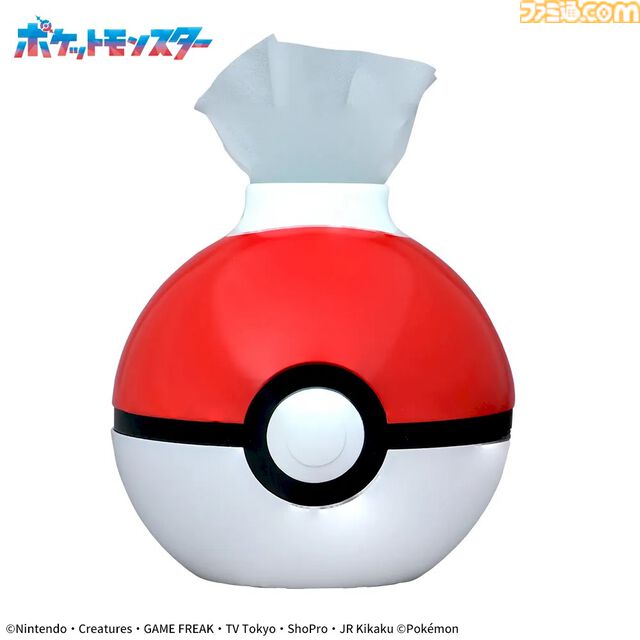 『ポケモン』モンスターボール風デザインのティッシュケースがプライズで登場。ティッシュペーパーとロールペーパーで使える