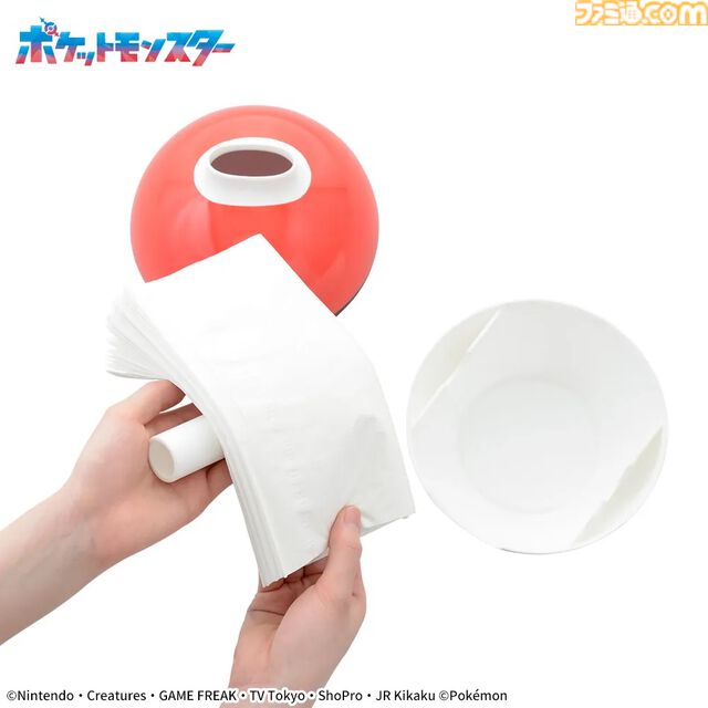 『ポケモン』モンスターボール風デザインのティッシュケースがプライズで登場。ティッシュペーパーとロールペーパーで使える