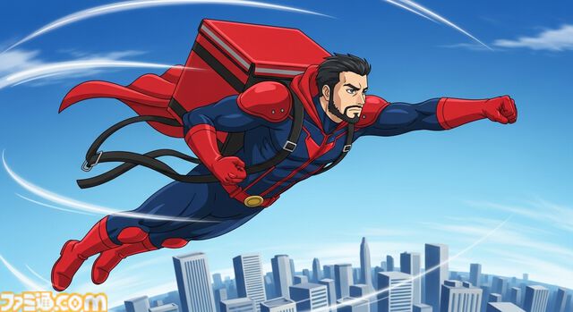 『スーパーイーツ』配達のためなら多少の破壊もやむなしのデリバリーアクションがリリース。スーパーパワーで料理を届けるが配達中はクルマも吹き飛ぶ