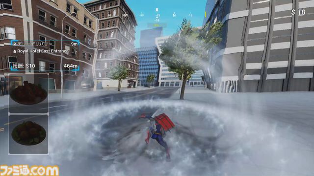 『スーパーイーツ』配達のためなら多少の破壊もやむなしのデリバリーアクションがリリース。スーパーパワーで料理を届けるが配達中はクルマも吹き飛ぶ