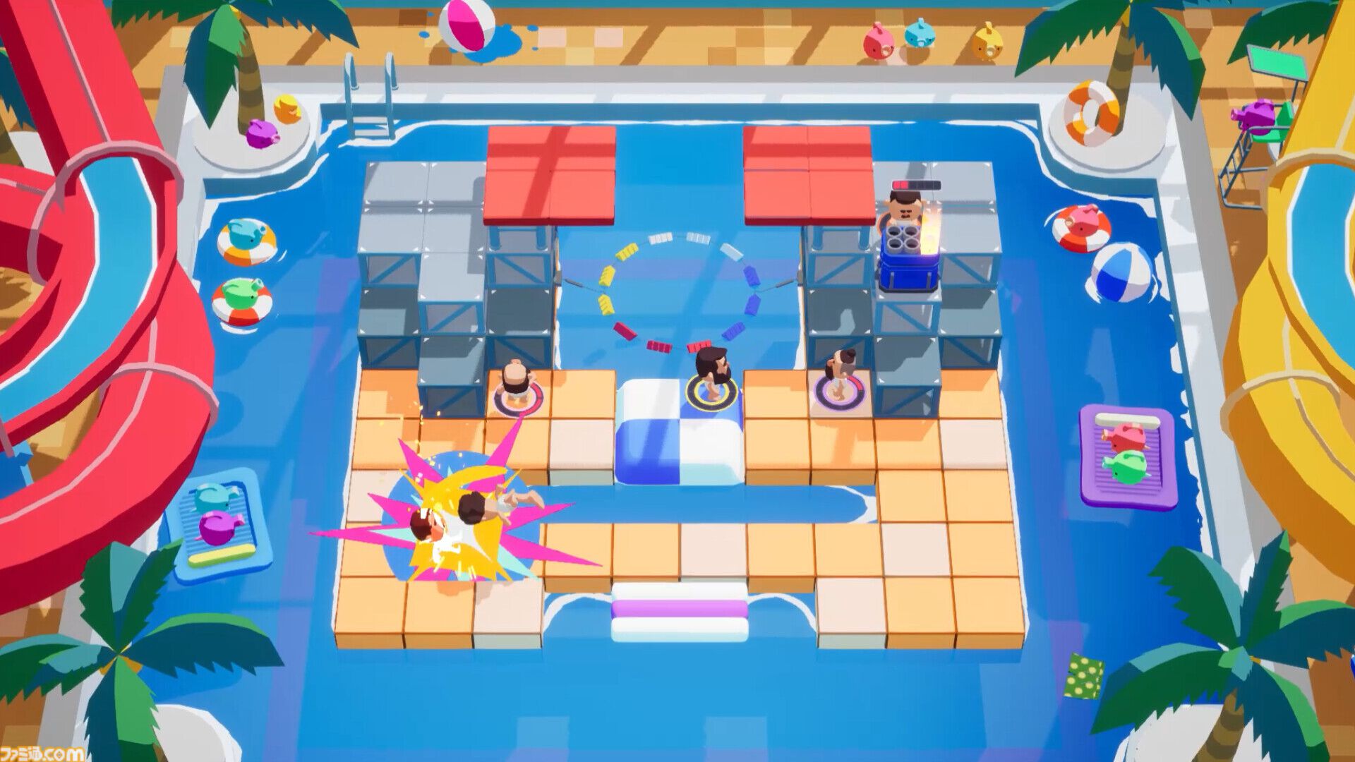 『BLOKES on BLOCKS!』おじさん“押しあい”パーティーバトルアクションは方向キー＆ワンボタンのみの超カジュアルゲー。ワイワイガヤガヤとみんなで集まって遊びたい【TIGS2026】