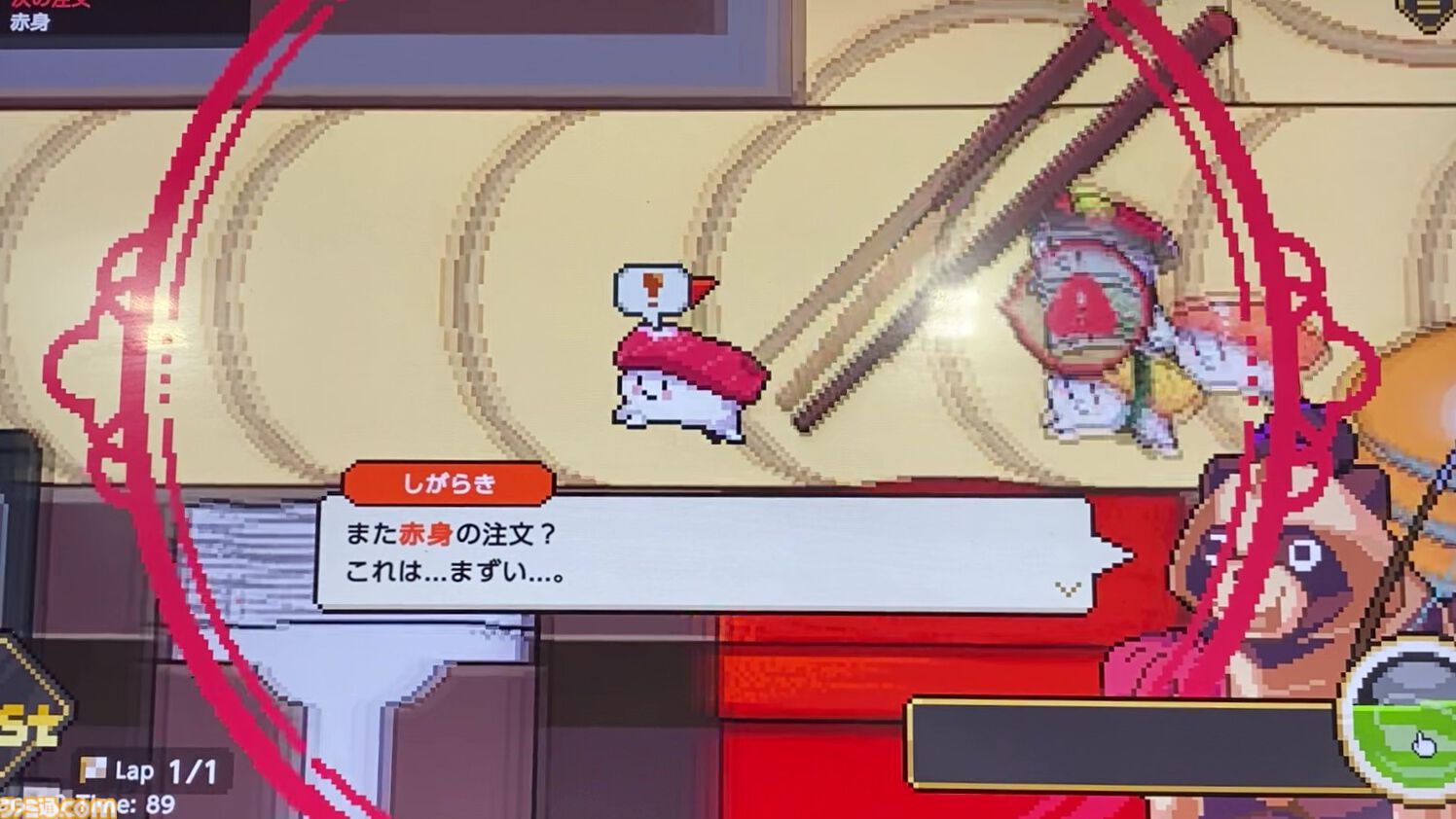 『わびさび寿司ダービー』かわいすぎるドット絵“スシ”にひとめぼれ。箸に捕まったら一貫の終わりだがお金は稼げるクセ強レース育成シム【TIGS2026】