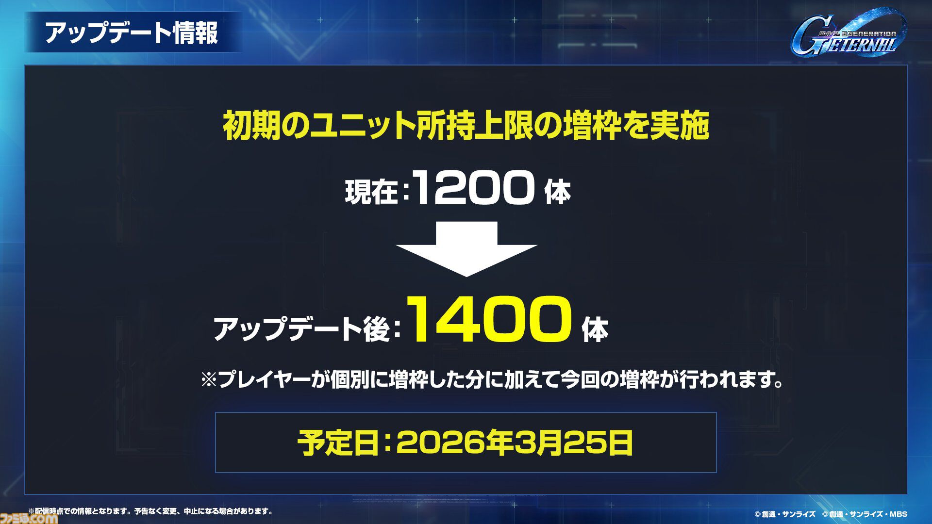 【ジージェネエターナル】URユニット確定10連ガシャ開催、何度でも引き直し可能。1周年記念パネルミッションほかで最大47連無料ガシャチケット配布