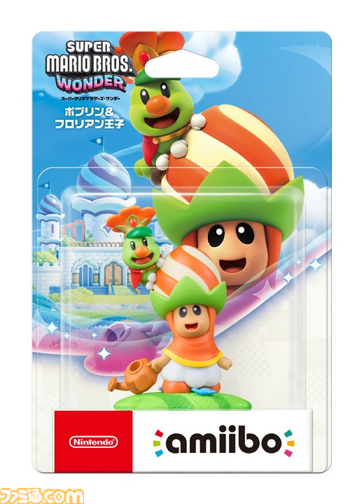 『スーパーマリオ ワンダー』ゾウマリオのamiiboが本日（3/26）発売。土管に収まりきらない大ボリュームなボディ。キノピオ隊長&おしゃべりフラワー・ポプリン&フロリアン王子も登場