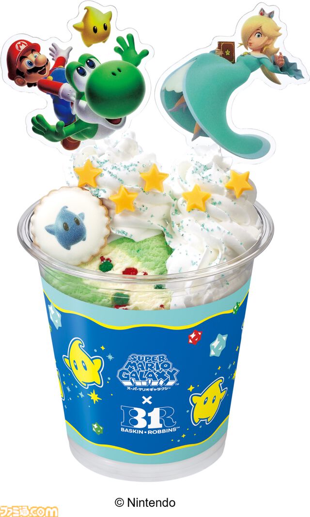 『スーパーマリオギャラクシー』×サーティワンコラボが4月1日より開催。ロゼッタの絵本エコバッグがかわいい。輝く銀河をイメージした新作フレーバーやマリオ＆チコの限定カップも登場