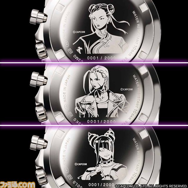 『ストリートファイター6』春麗、キャミィ、ジュリのコラボウオッチが数量限定で販売中。各キャラのクールな展示用アクスタ付き