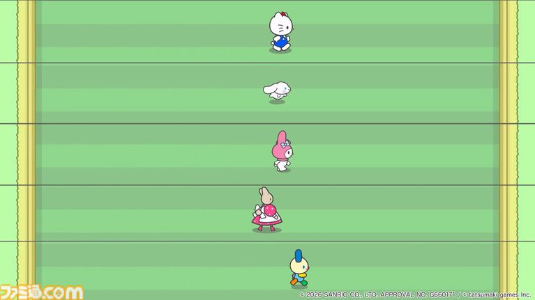 『サンリオキャラクターズ スマッシュフェスタ!』全キャラの足の速さ比較が公開される。はちゃめちゃスポーツゲームでいちばん速いのは?